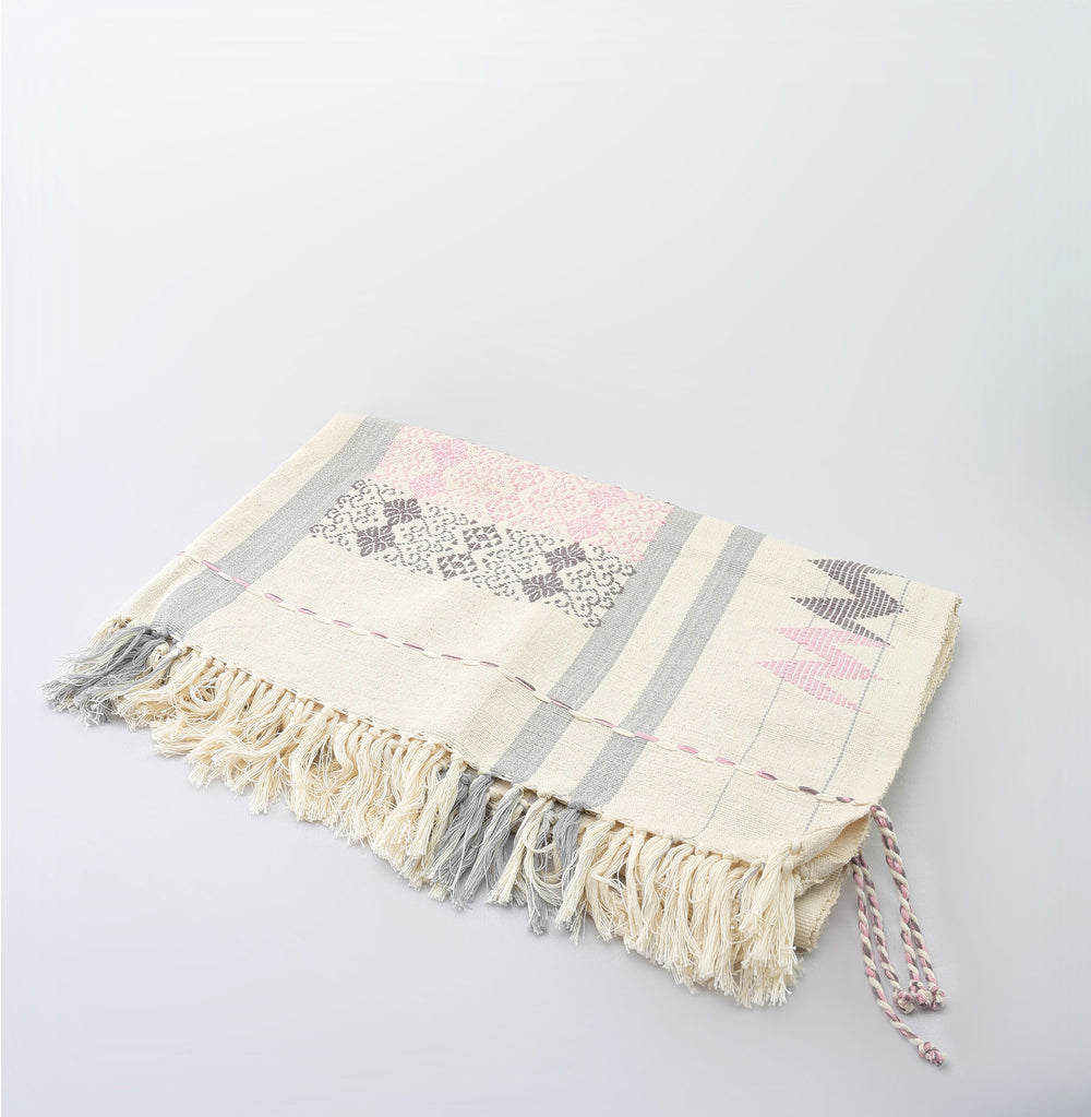 Organic Dyed Handwoven Cotton Throw in Chin Design