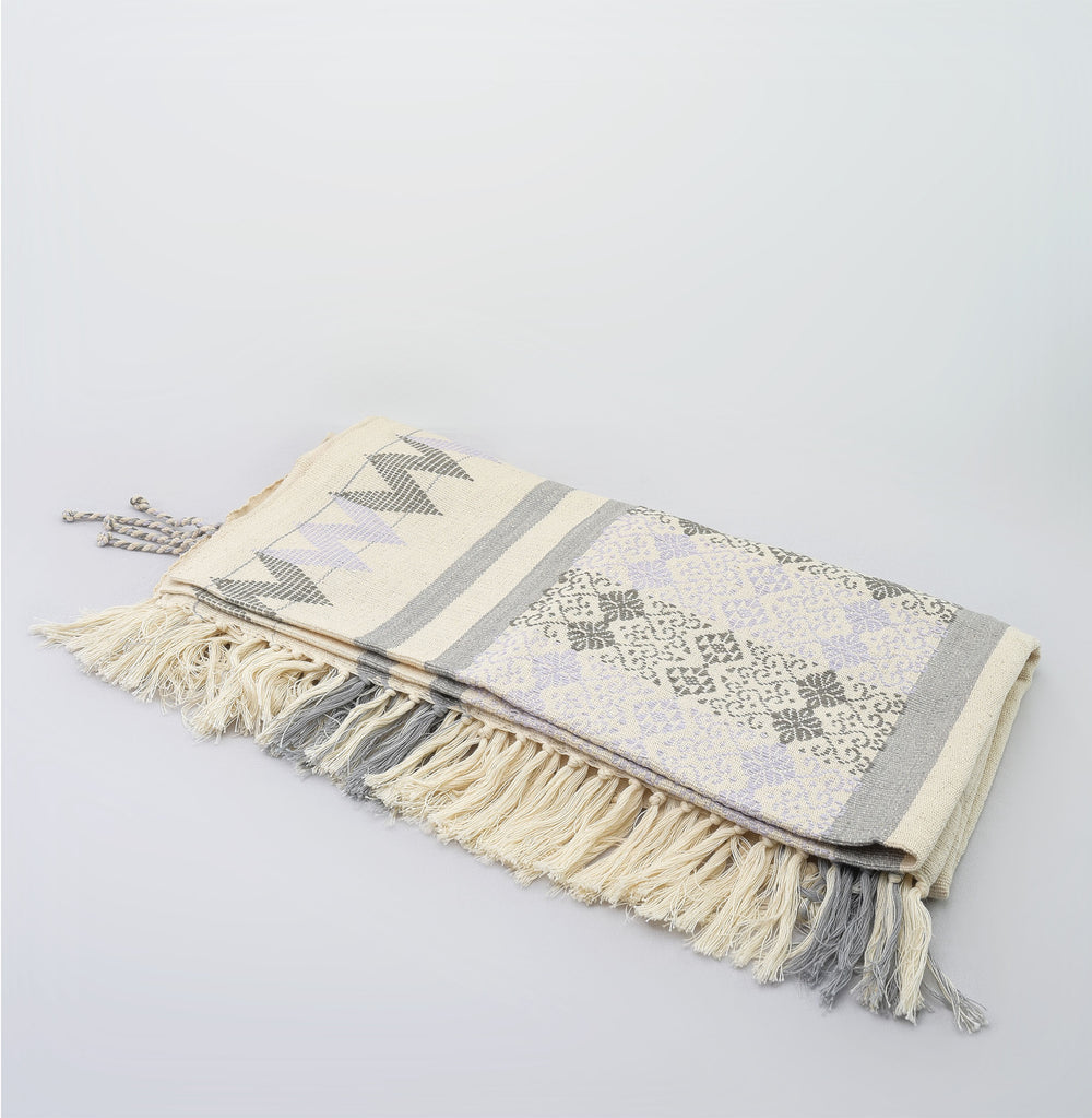 Organic Dyed Handwoven Cotton Throw in Chin Design
