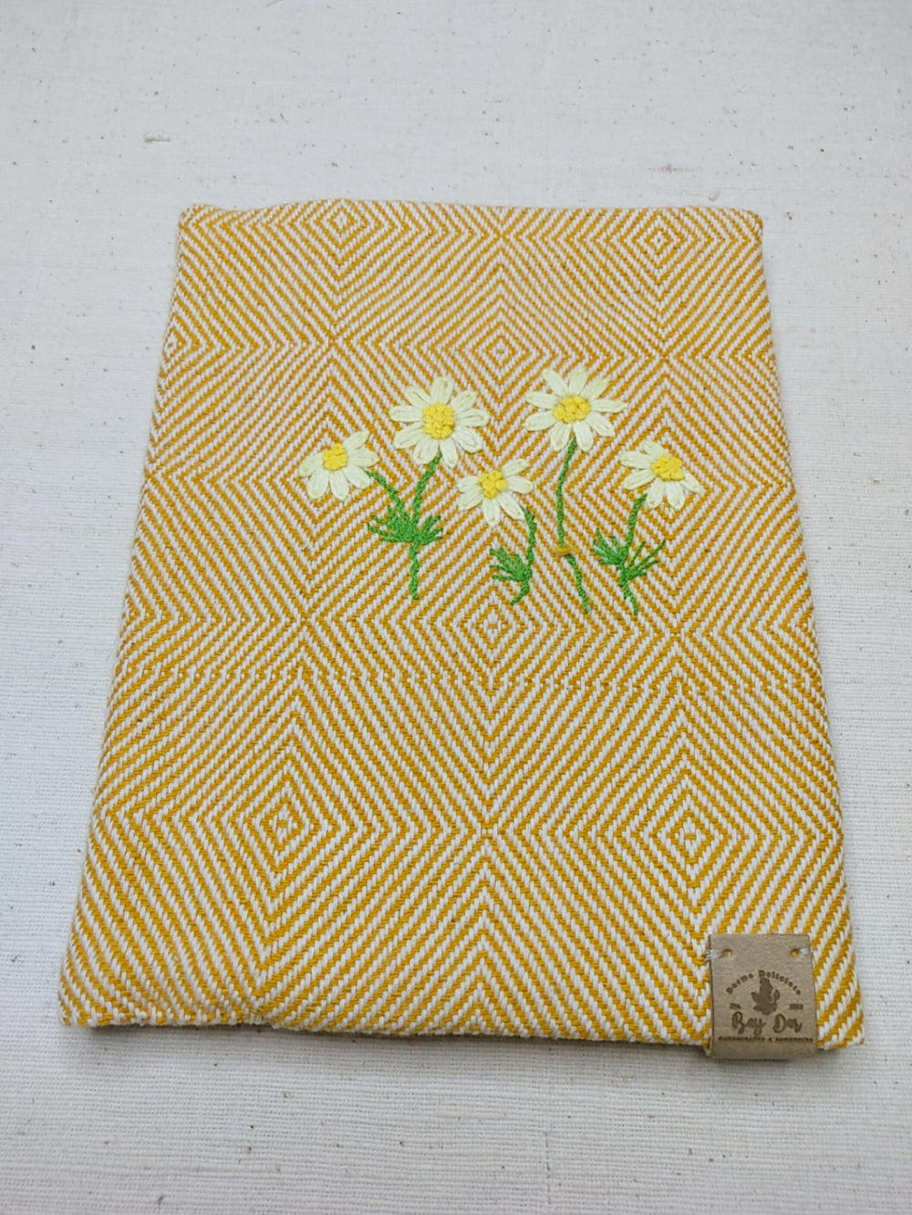 100% Cotton Book Cover with Beautiful Embroidery Flowers (Design 3)