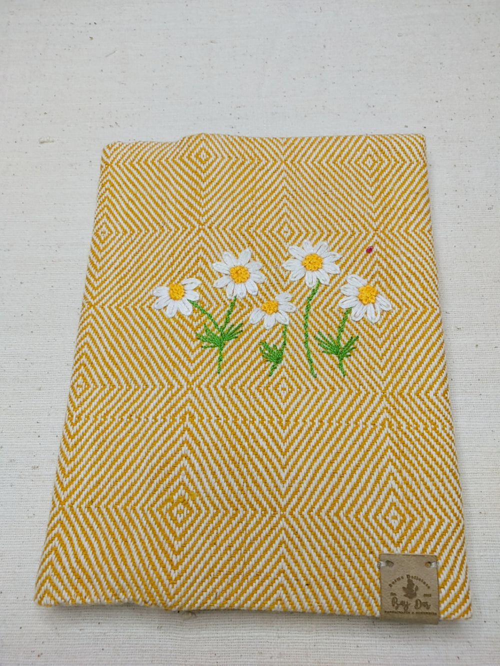 100% Cotton Book Cover with Beautiful Embroidery Flowers (Design 3)