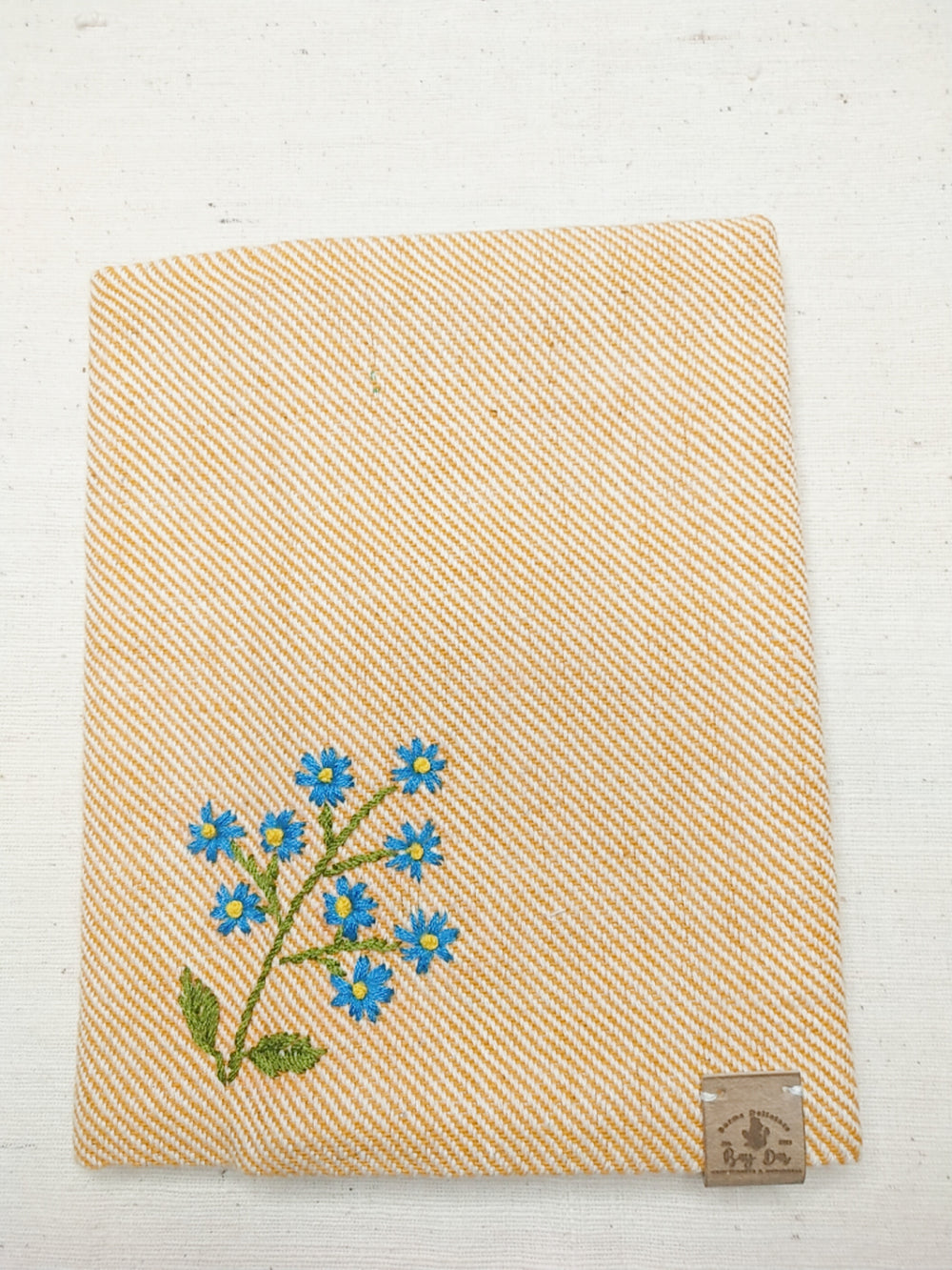 100% Cotton Book Cover with Beautiful Embroidery Flowers (Design 1)