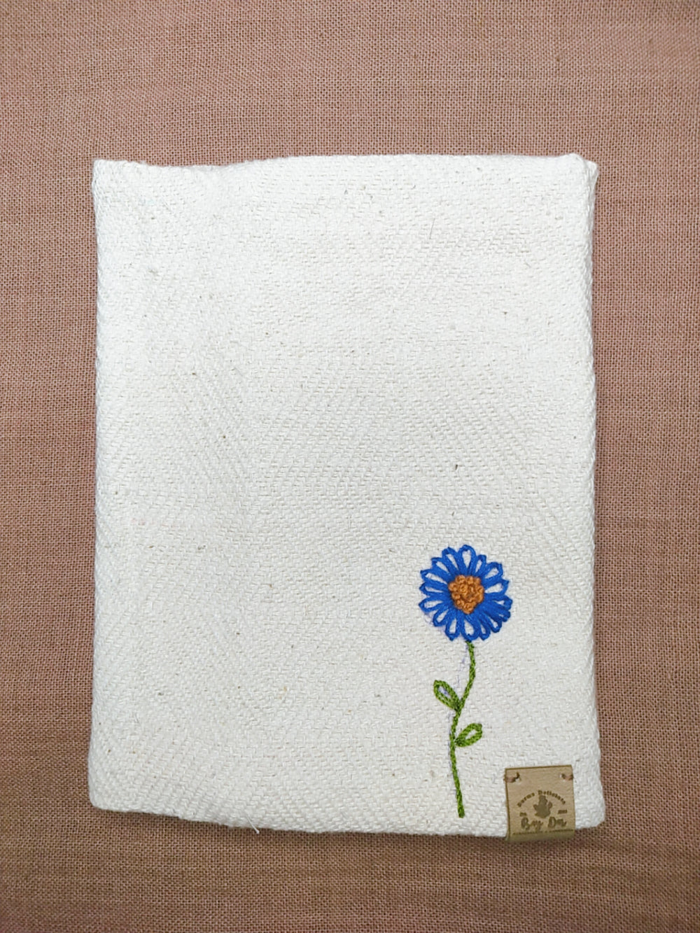 100% Cotton Book Cover with Beautiful Embroidery Flowers (Design2 )