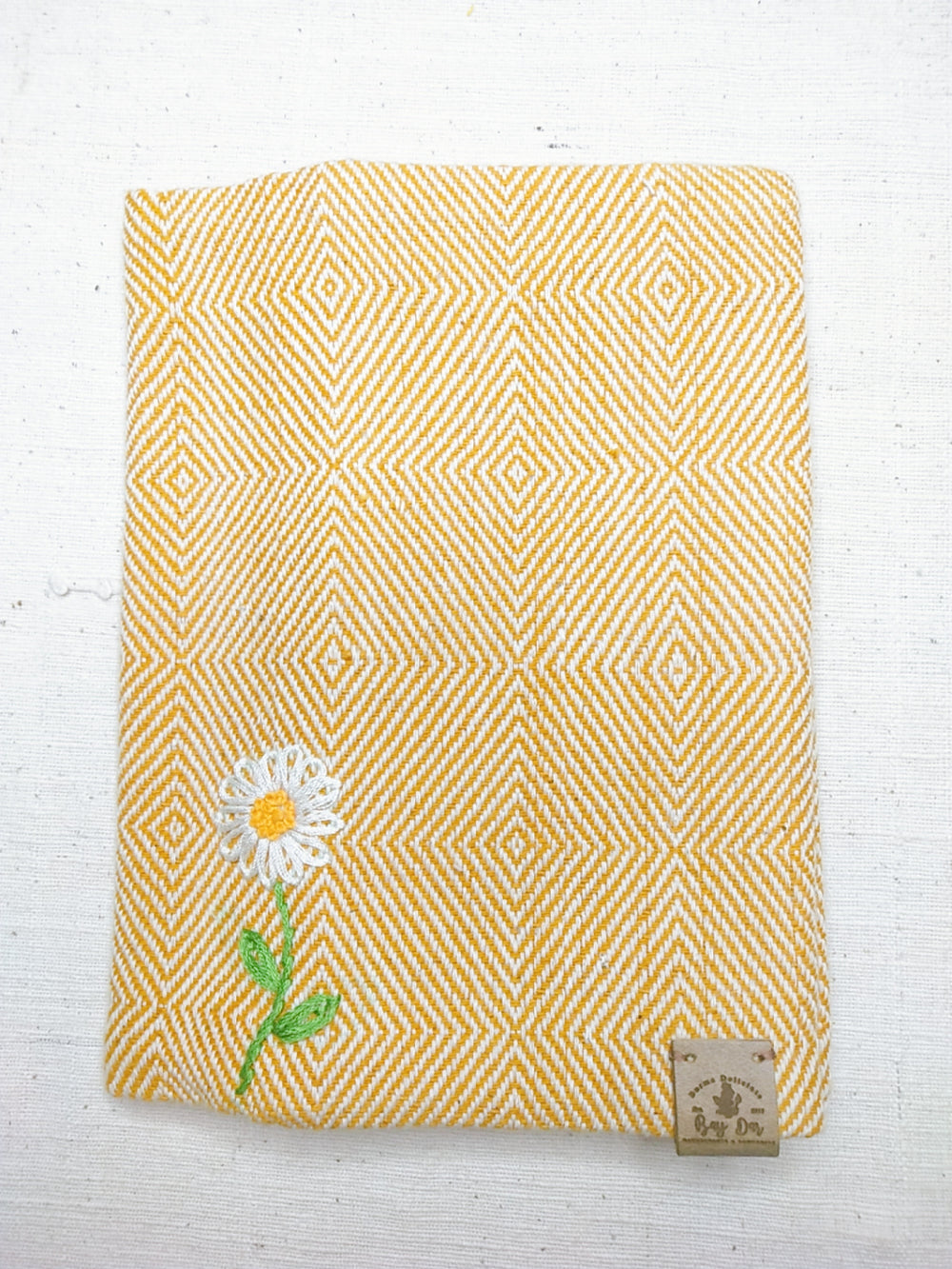 100% Cotton Book Cover with Beautiful Embroidery Flowers (Design 1)