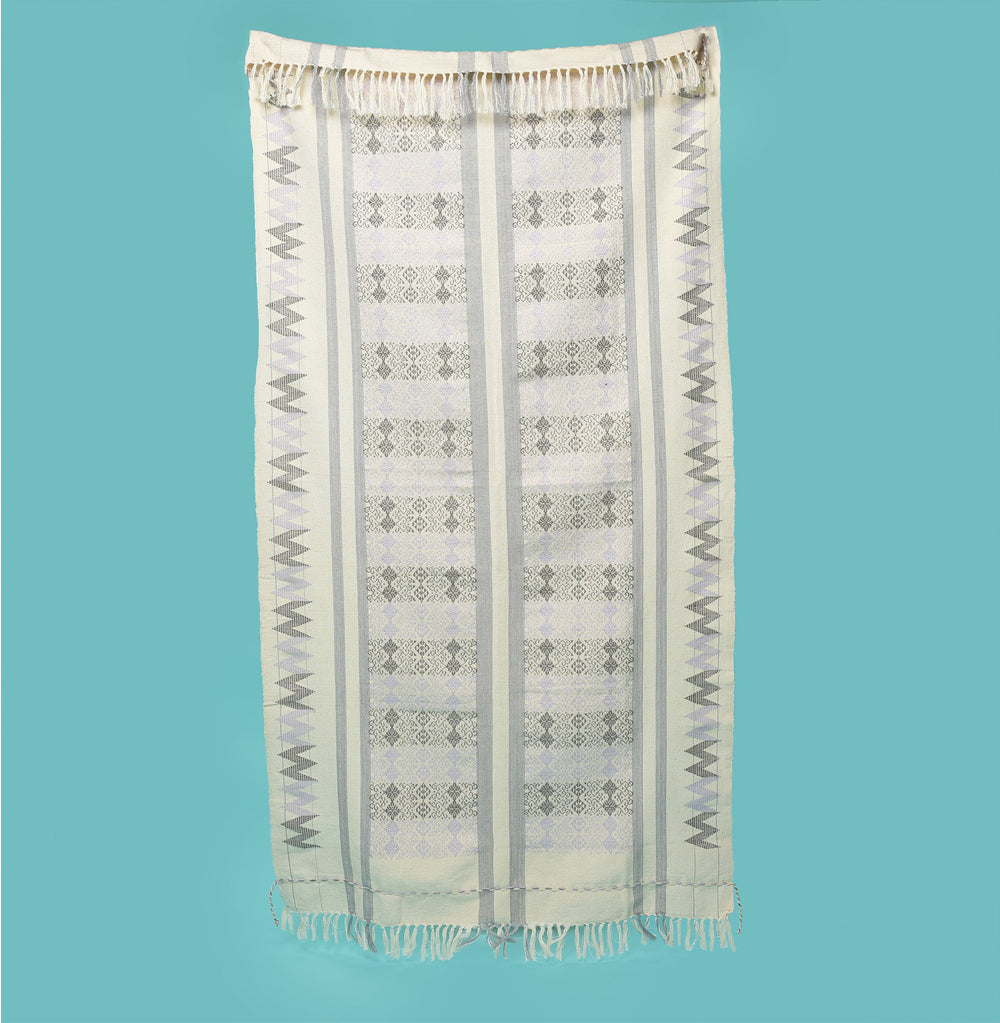 Organic Dyed Handwoven Cotton Throw in Chin Design