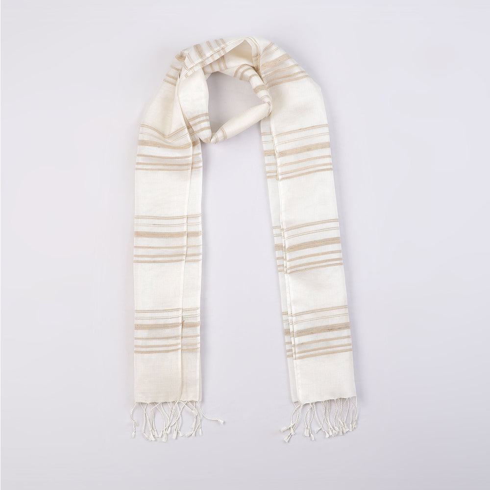 Organic Dyed Handwoven Cotton Shawl mixed with Silk, Lotus & Cotton