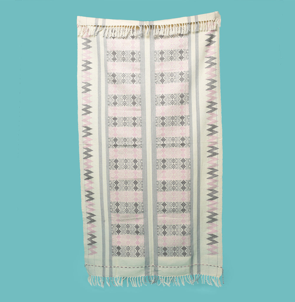 Organic Dyed Handwoven Cotton Throw in Chin Design
