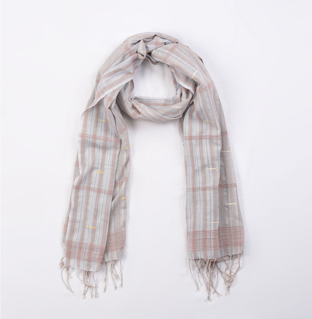 Organic Dyed Handwoven Shawl mixed with Cotton & Silk