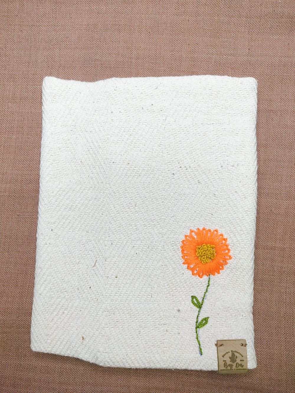 100% Cotton Book Cover with Beautiful Embroidery Flowers (Design2 )