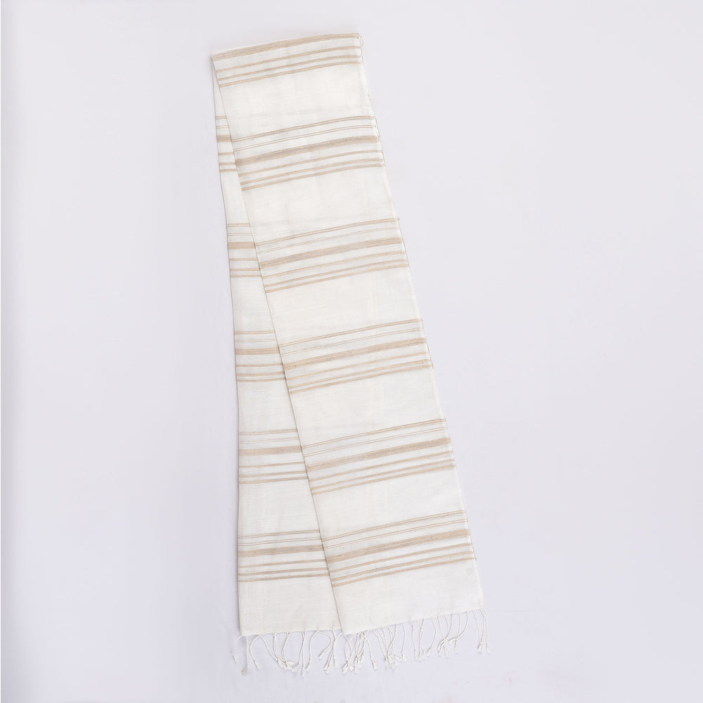 Organic Dyed Handwoven Cotton Shawl mixed with Silk, Lotus & Cotton