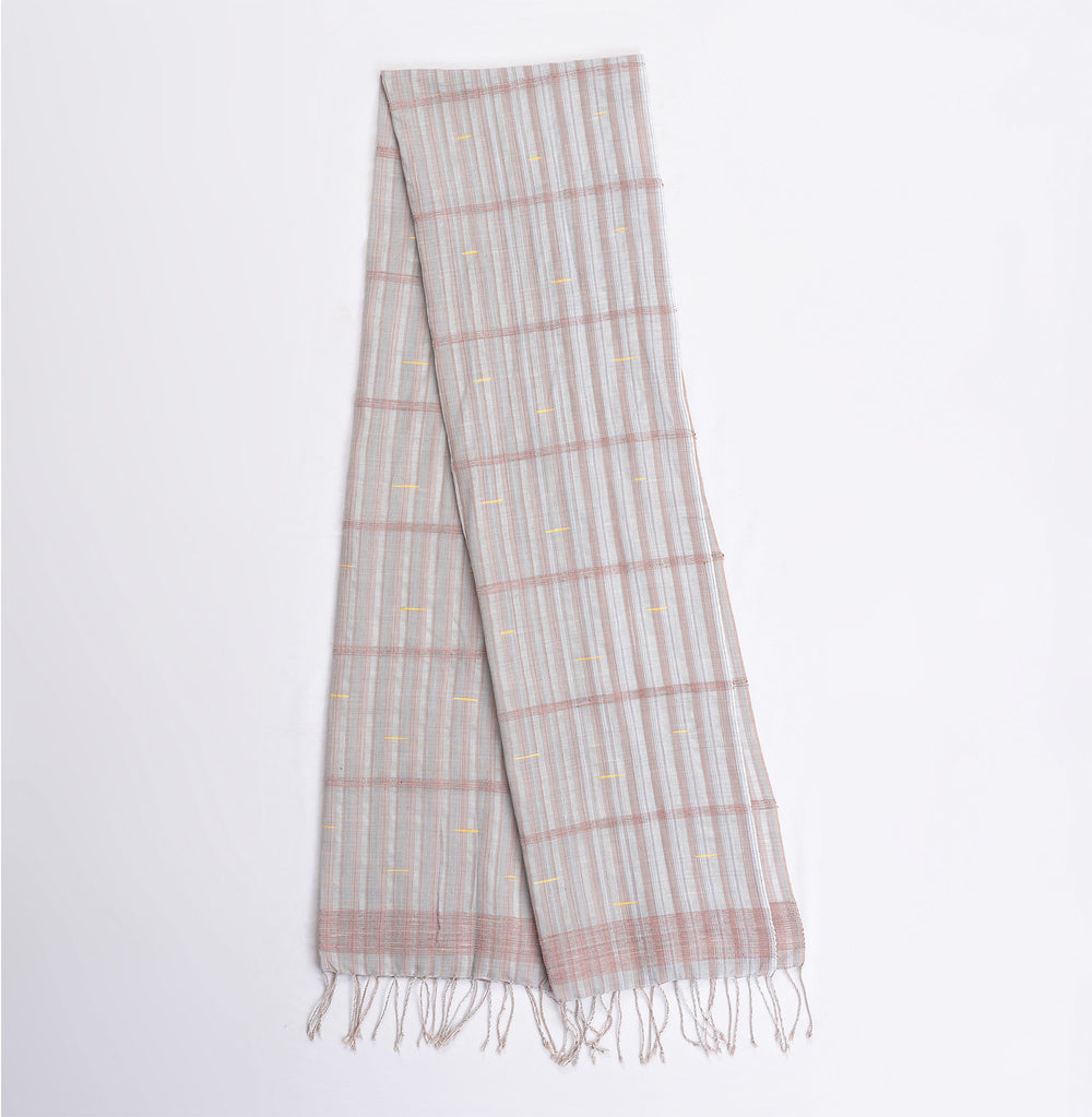 Organic Dyed Handwoven Shawl mixed with Cotton & Silk