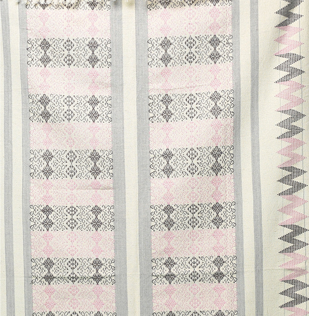 Organic Dyed Handwoven Cotton Throw in Chin Design