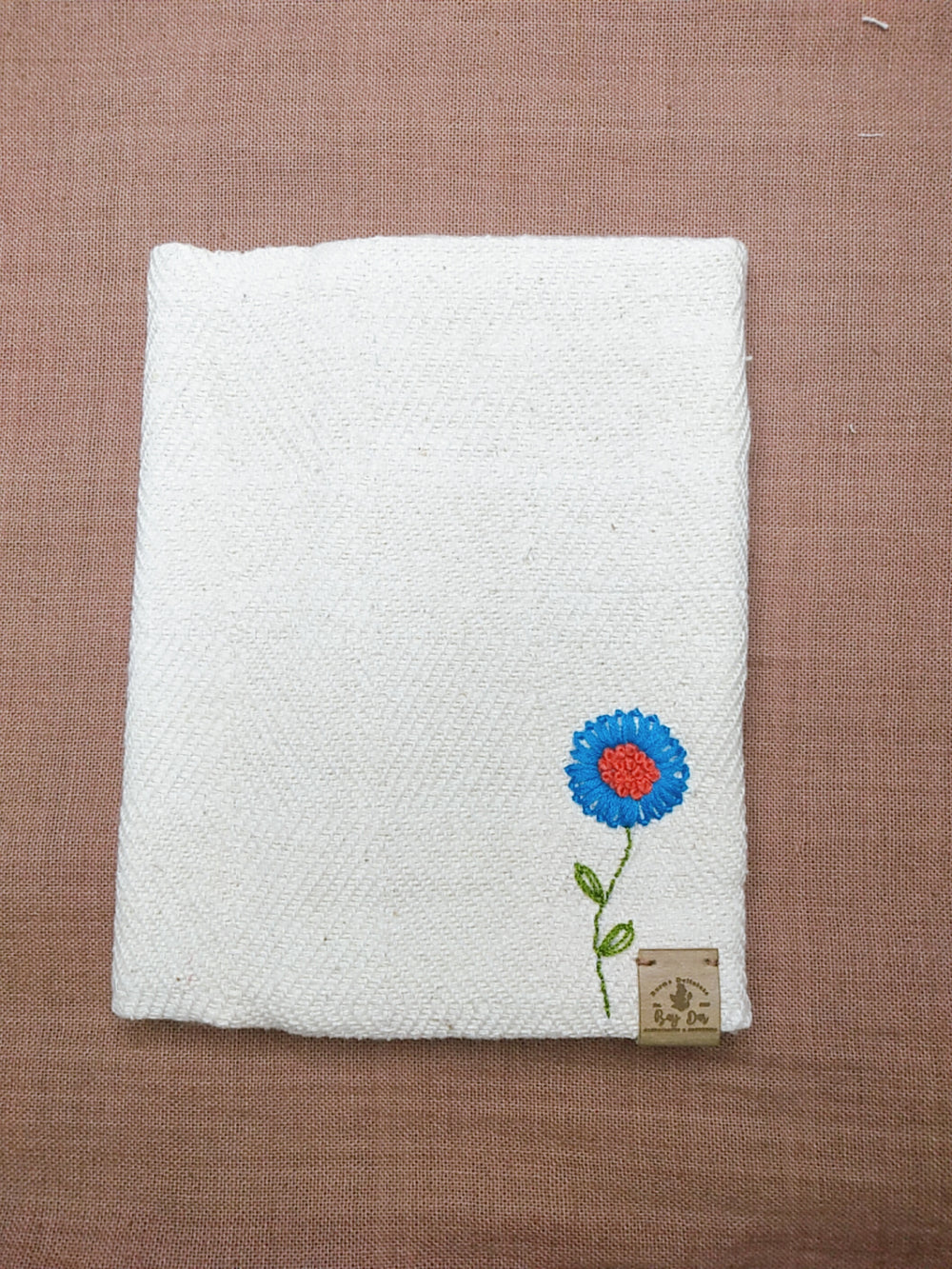 100% Cotton Book Cover with Beautiful Embroidery Flowers (Design2 )