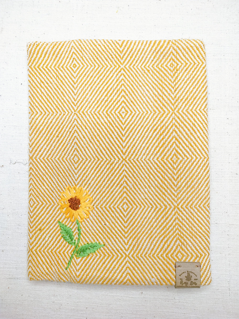 100% Cotton Book Cover with Beautiful Embroidery Flowers (Design 1)