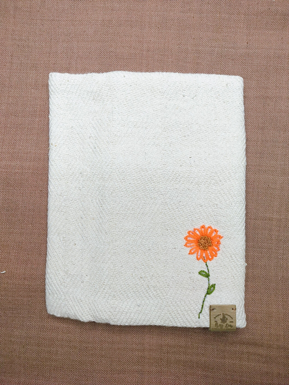100% Cotton Book Cover with Beautiful Embroidery Flowers (Design2 )