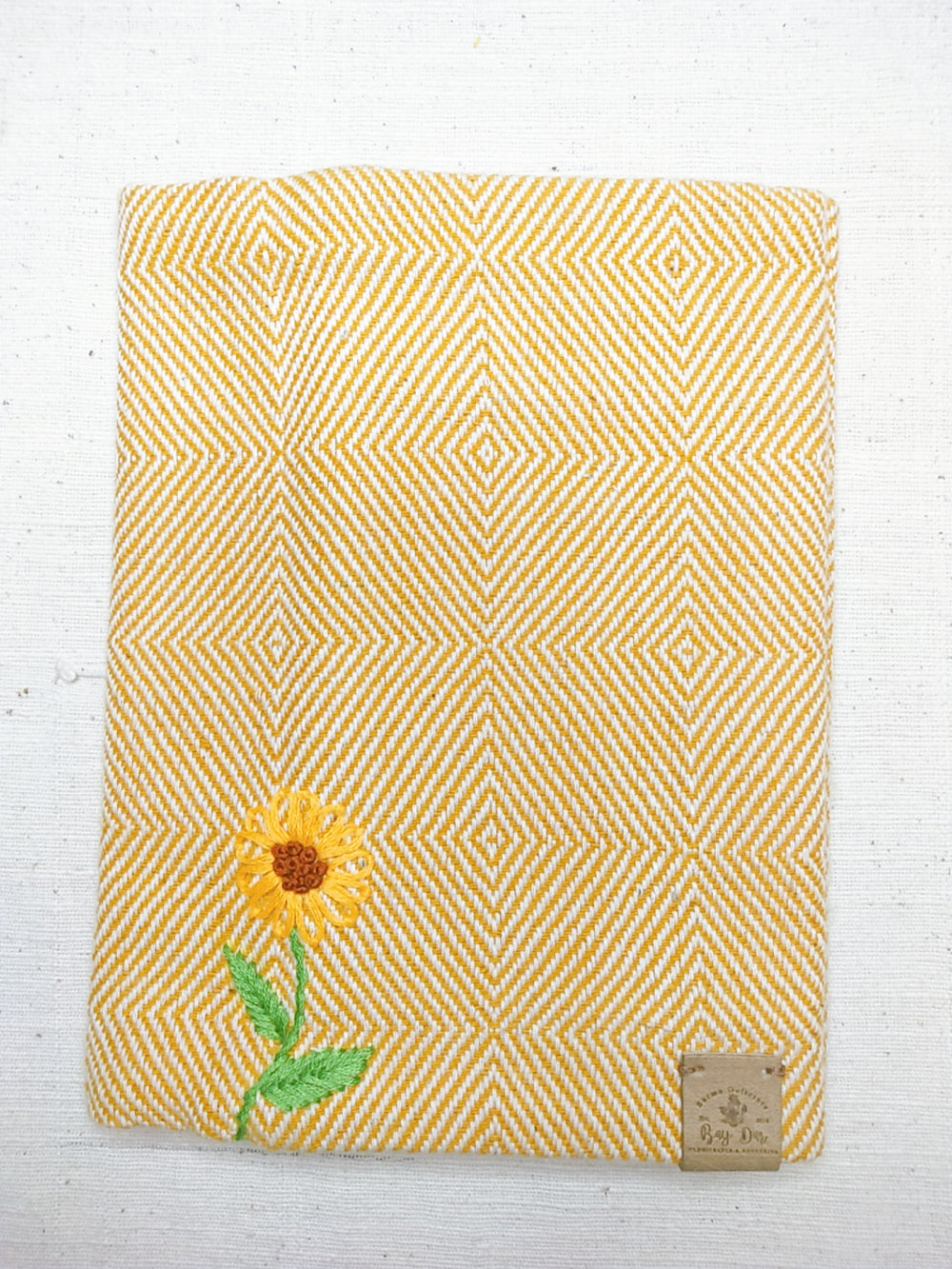 100% Cotton Book Cover with Beautiful Embroidery Flowers (Design 1)