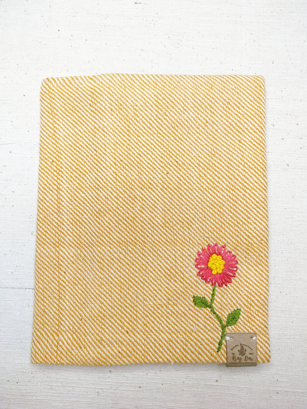 100% Cotton Book Cover with Beautiful Embroidery Flowers (Design2 )