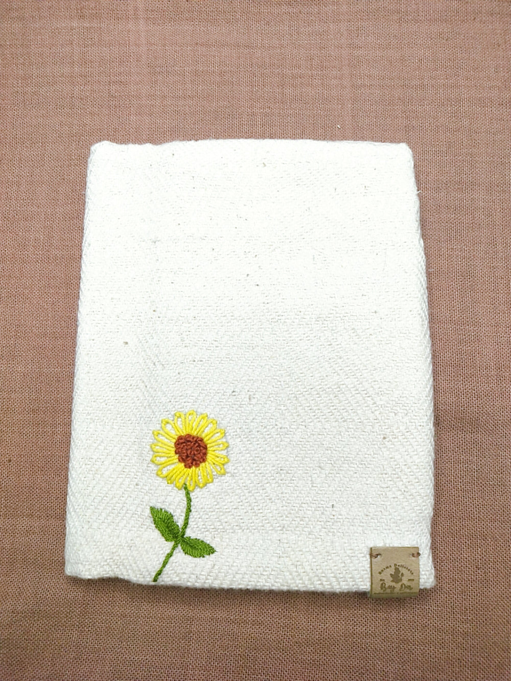 100% Cotton Book Cover with Beautiful Embroidery Flowers (Design 1)