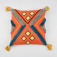 Hand Embroidery Cushion Cover with Geometric  Pattern
