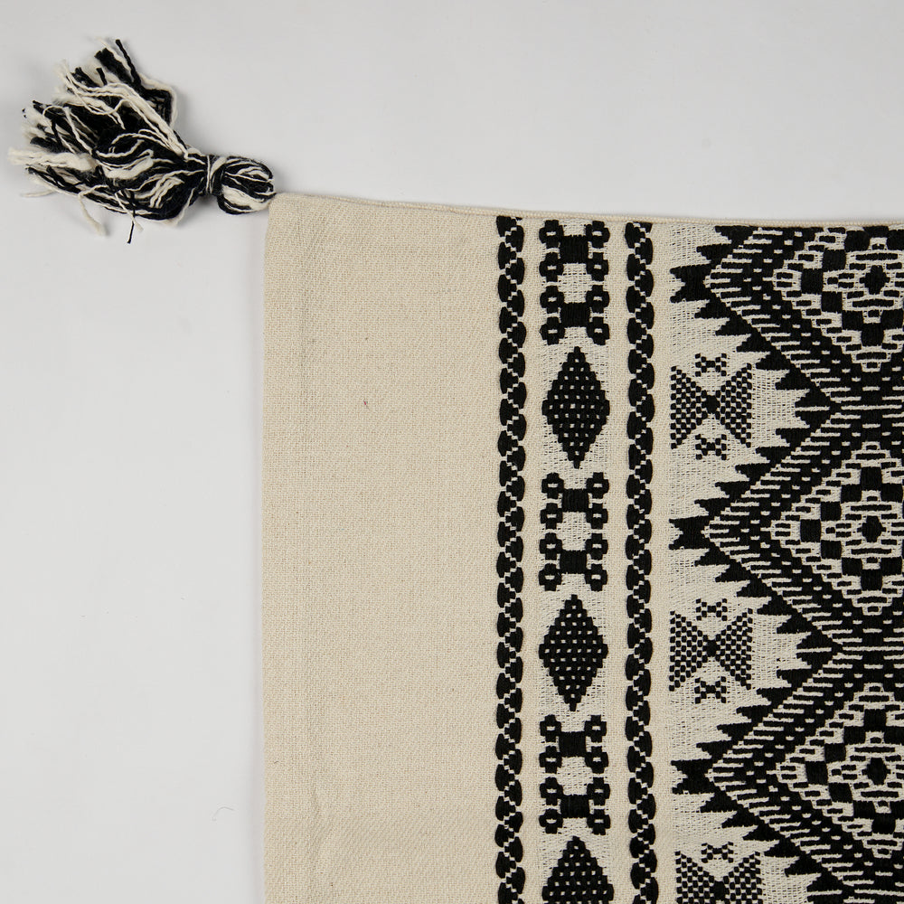 Hand Weaved Cotton Cushion Cover with Ethnic Pattern