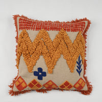 Punch Needle Embroidered  Cushion Cover with Diamond Pattern