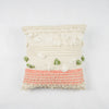 Hand Weaved Cotton Cushion Cover with Small Pom Pom