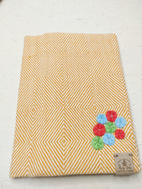 100% Cotton Book Cover with Beautiful Embroidery Flowers (Design2 )
