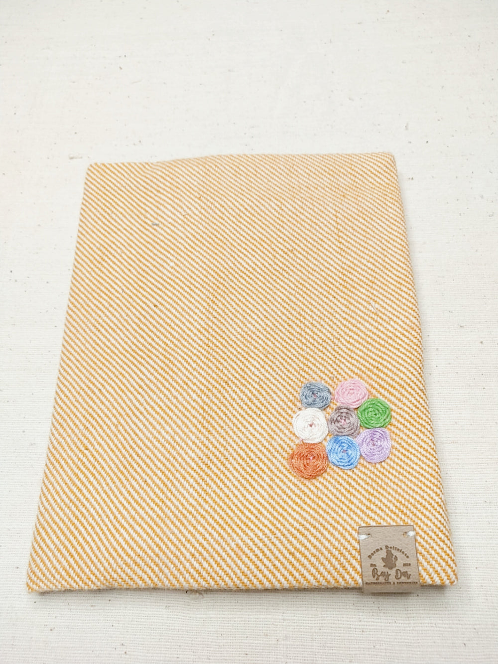 100% Cotton Book Cover with Beautiful Embroidery Flowers (Design2 )