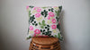 Punch Needle Embroidered Cushion Cover with Floral Pattern