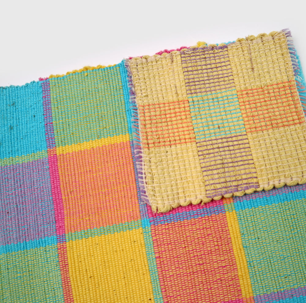 Handwoven Cotton Placemat Set in Blue (6 Sets)
