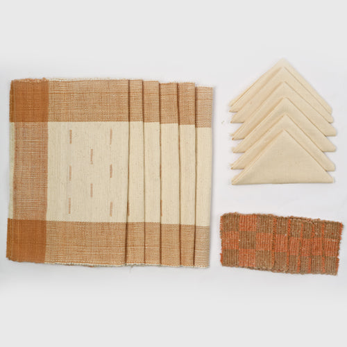 Handwoven Cotton Placemat Set in Blue (6 Sets)