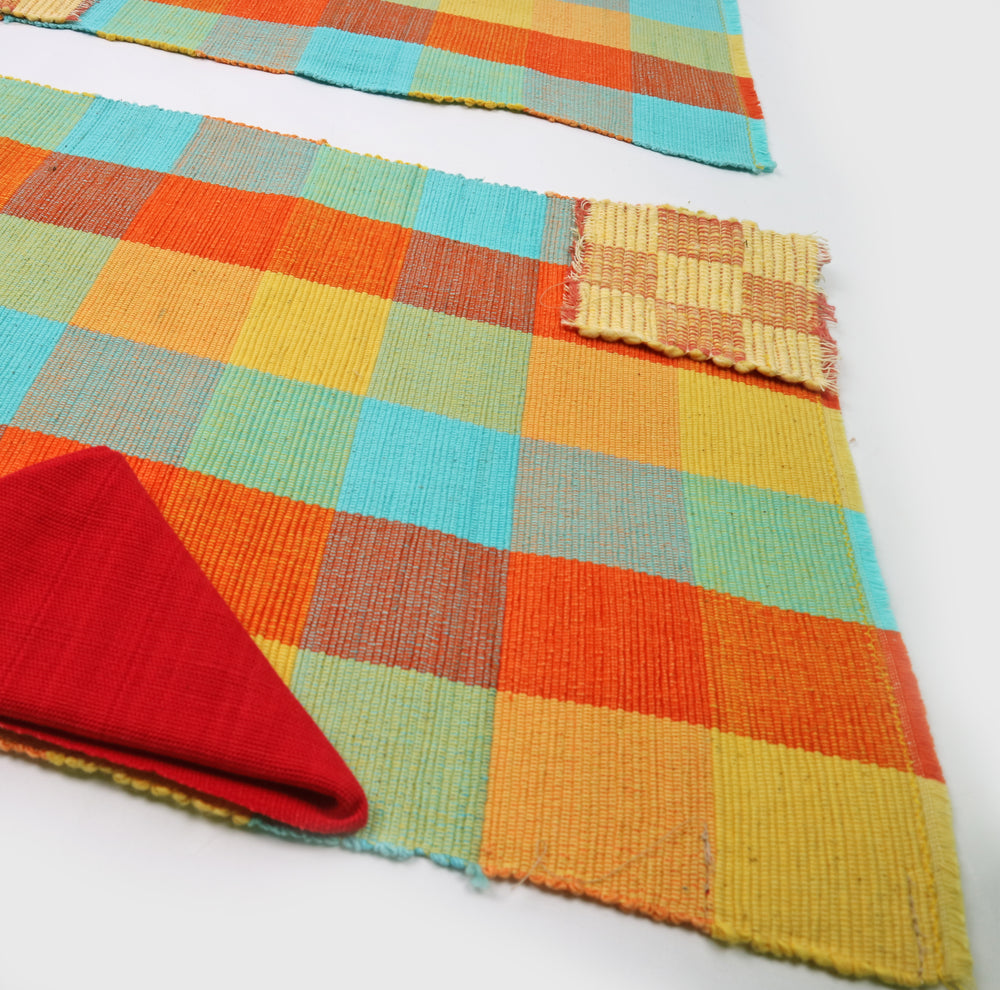 Handwoven Cotton Placemat Set in Blue (6 Sets)