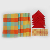 Handwoven Cotton Placemat Set in Blue (6 Sets)