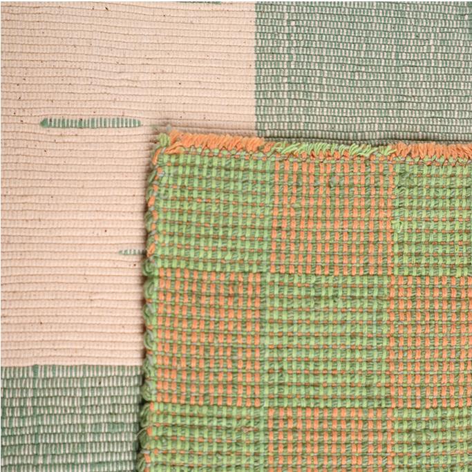 Handwoven Cotton Placemat Set in Green (4 Sets)