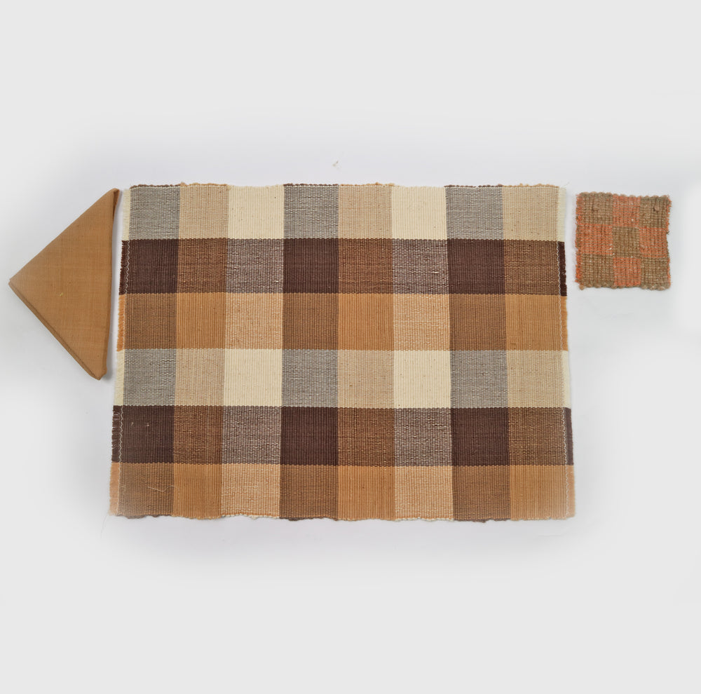 Handwoven Cotton Placemat Set in Brown (4 Sets)