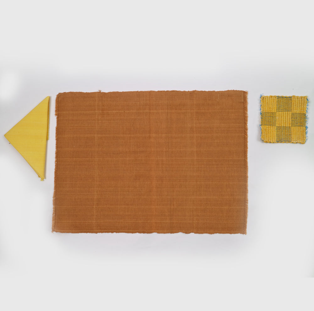 Handwoven Cotton Placemat Set in Brown (4 Sets)