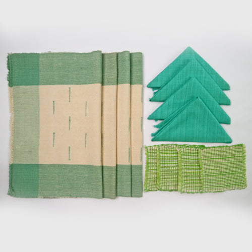 Handwoven Cotton Placemat Set in Brown (4 Sets)