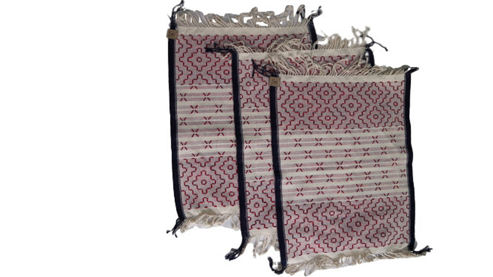 Handwoven Cotton Placemat with Rakhine Pattern  (10 Sets)