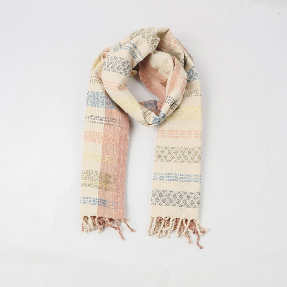 Natural Dyed Handwoven Table Runner in Royal Jasmine Pattern