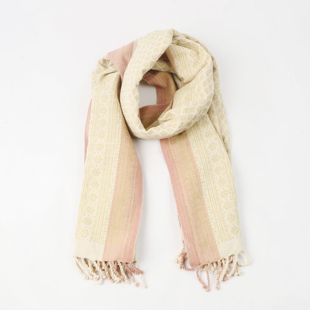 Natural Dyed Handwoven Table Runner in Royal Jasmine Pattern