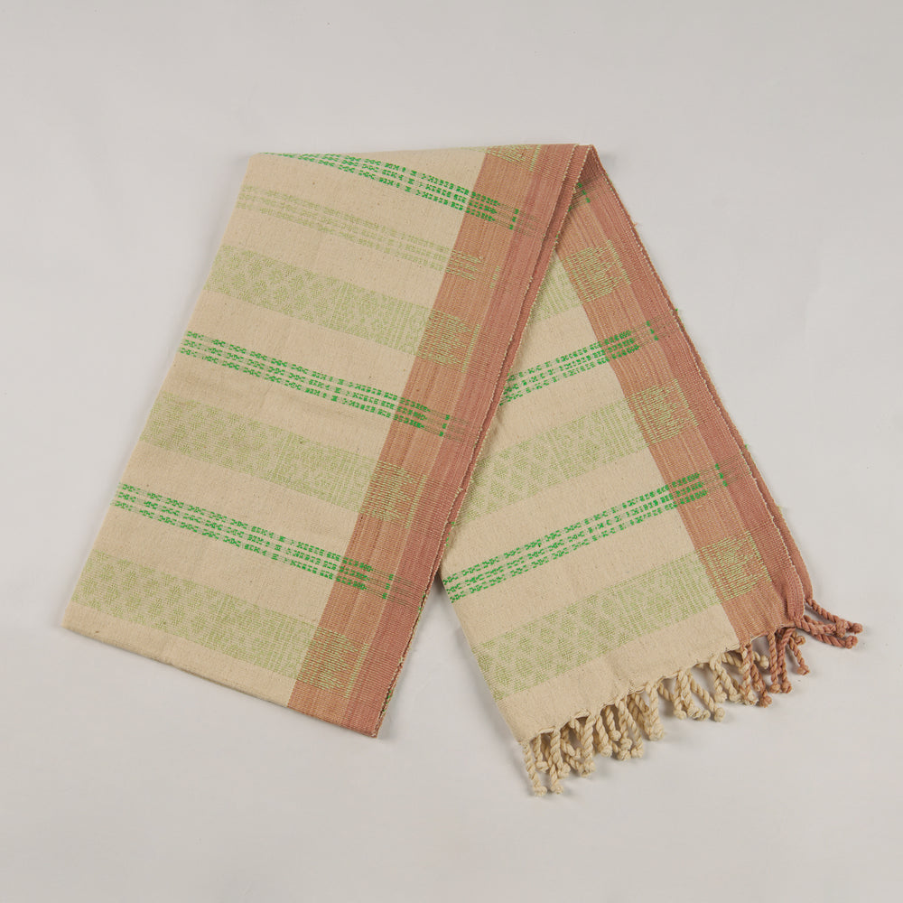 Natural Dyed Handwoven Table Runner in Royal Jasmine Pattern