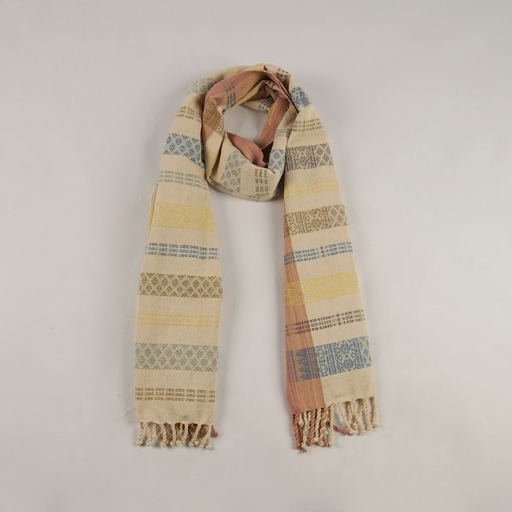 Natural Dyed Handwoven Table Runner in Royal Jasmine Pattern