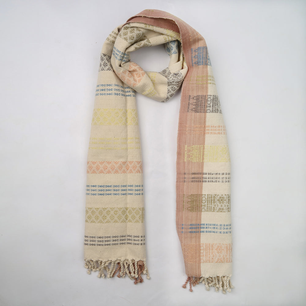 Natural Dyed Handwoven Table Runner in Royal Jasmine and Kanok Pattern