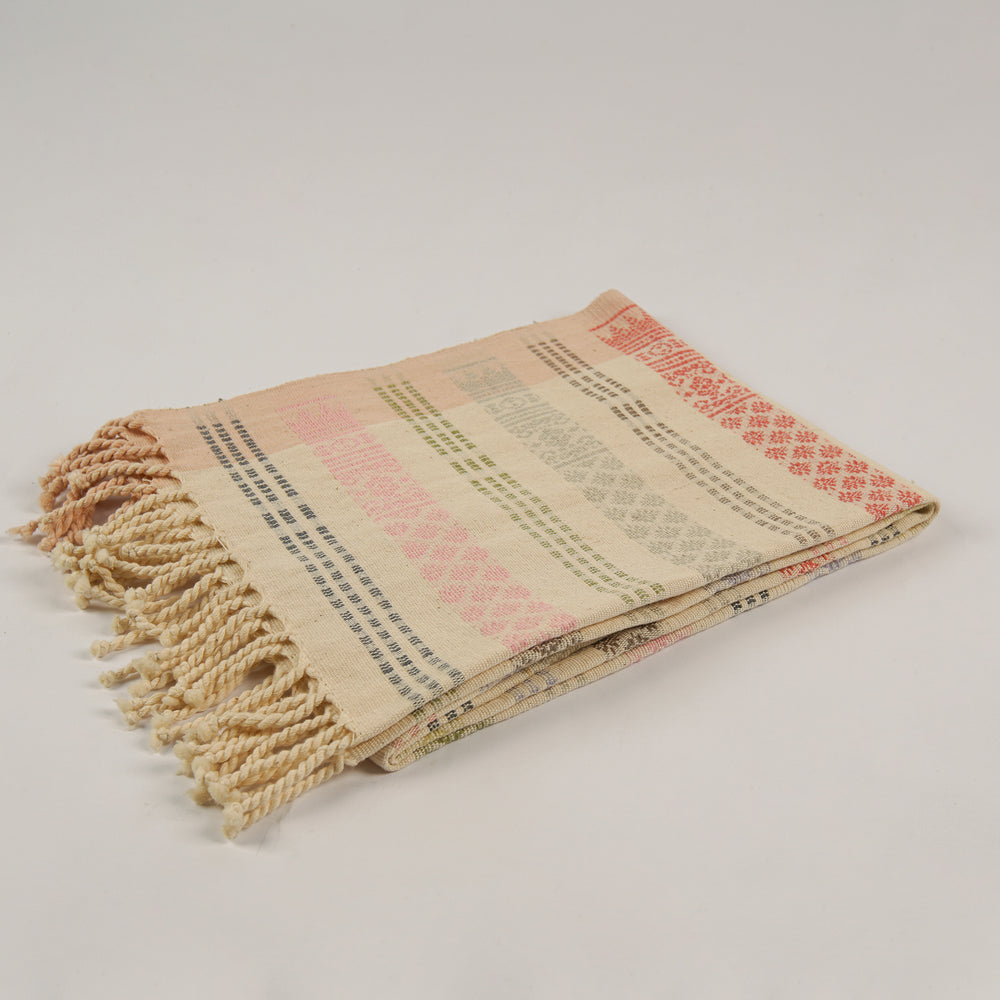 Natural Dyed Handwoven Table Runner in Royal Jasmine and Kanok Pattern