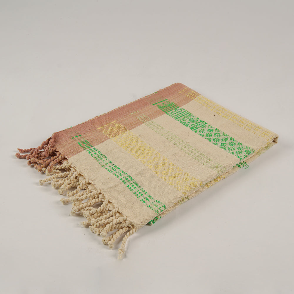 Natural Dyed Handwoven Table Runner in Royal Jasmine and Kanok Pattern