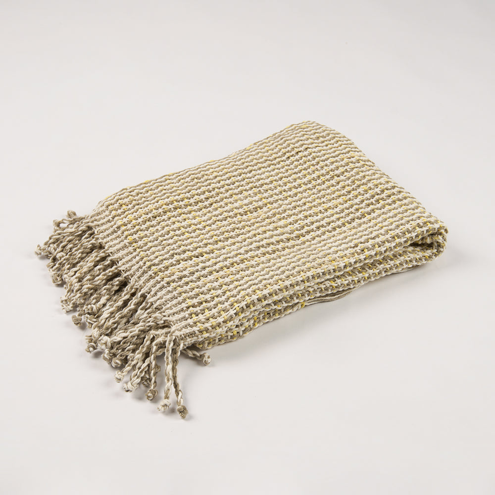 Organic Dyed Handwoven Black And White Wick Shawl