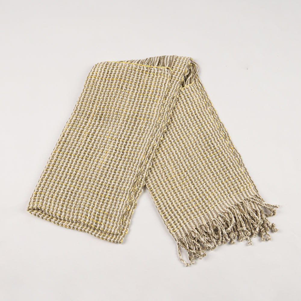 Organic Dyed Handwoven Black And White Wick Shawl