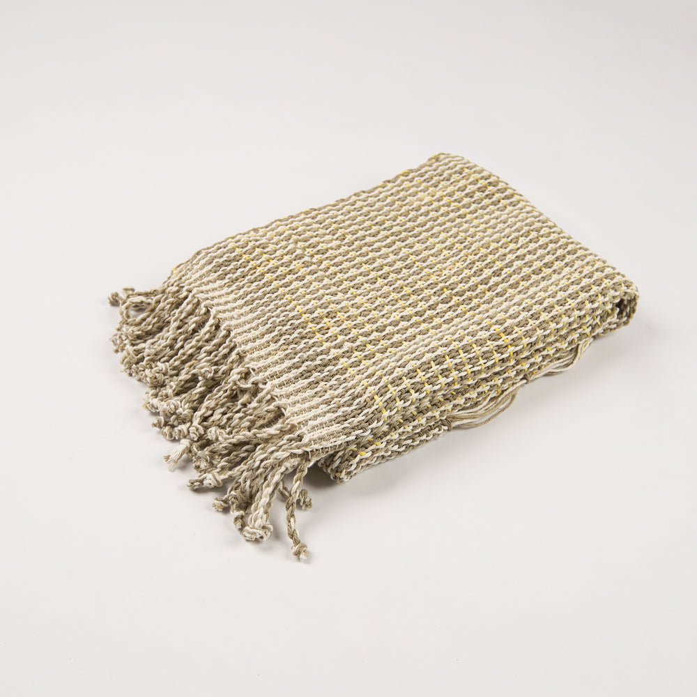 Organic Dyed Handwoven Black And White Wick Shawl