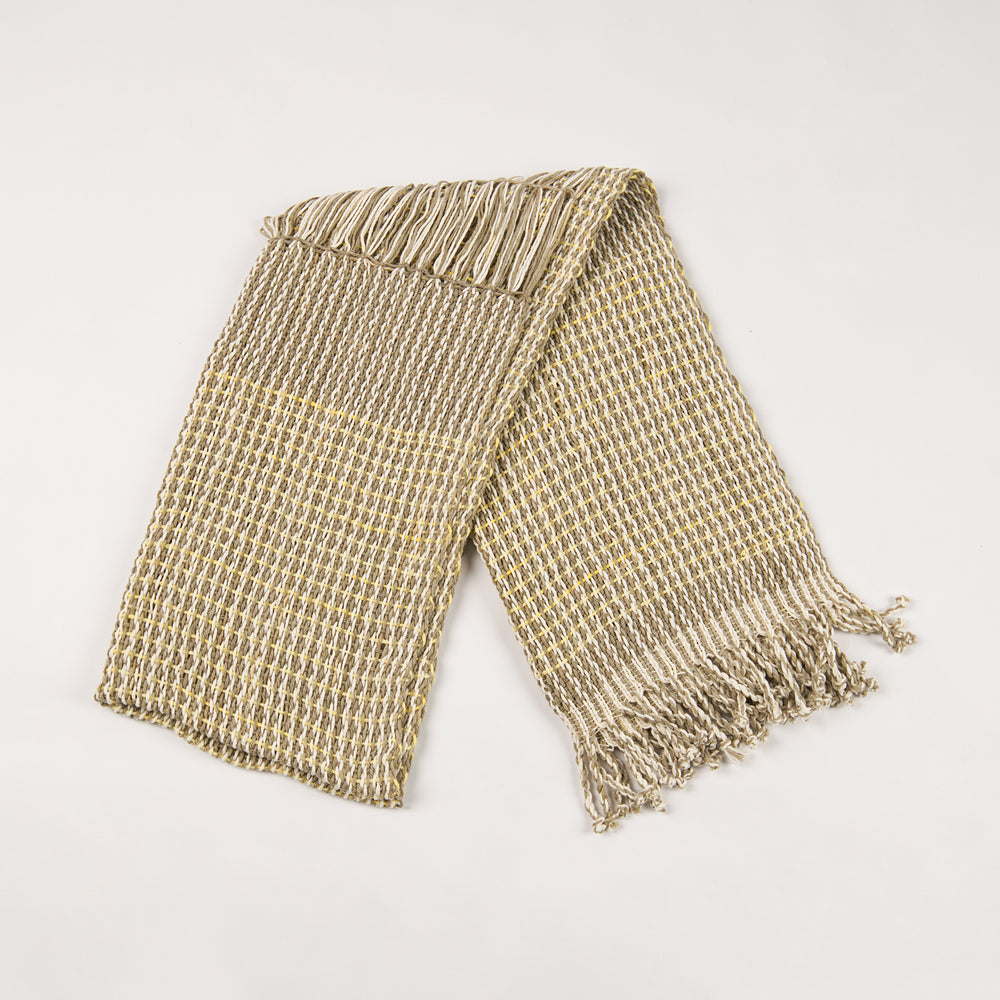 Organic Dyed Handwoven Black And White Wick Shawl