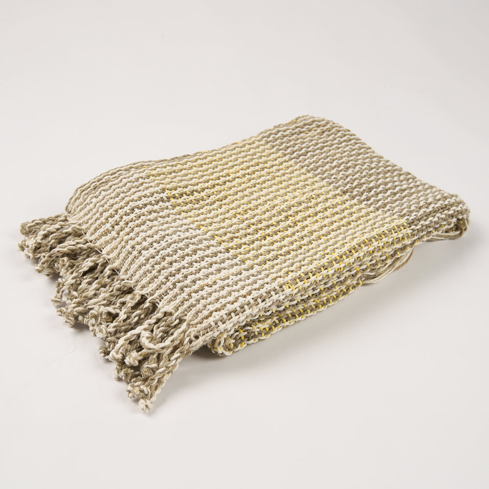 Organic Dyed Handwoven Black And White Wick Shawl