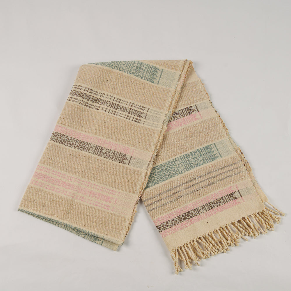 Natural Dyed Backstrap Weaved Pattern Table Runner